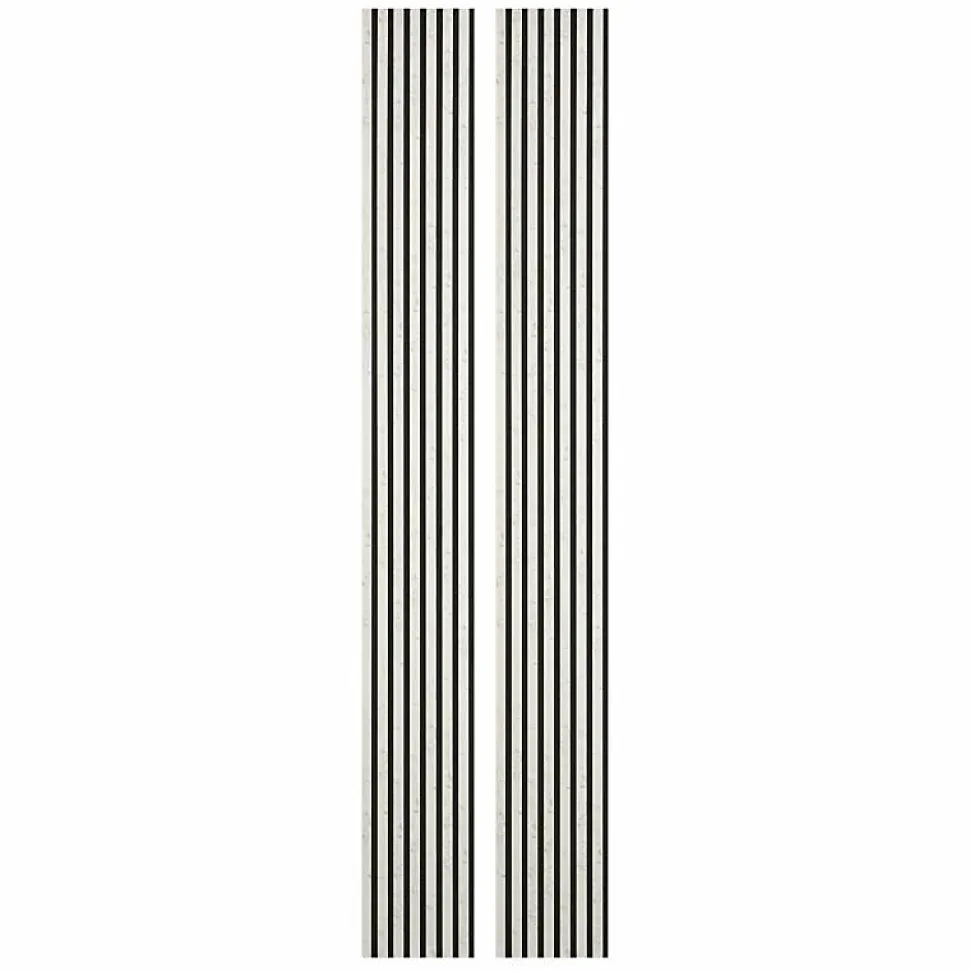 Lot de 2 Panneaux tasseaux bois 250 x 30 x 1,9 cm - décor marbre blanc/feutrine noir - 1,5m²
