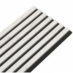 Lot de 2 Panneaux tasseaux bois 250 x 30 x 1,9 cm - décor marbre blanc/feutrine noir - 1,5m²