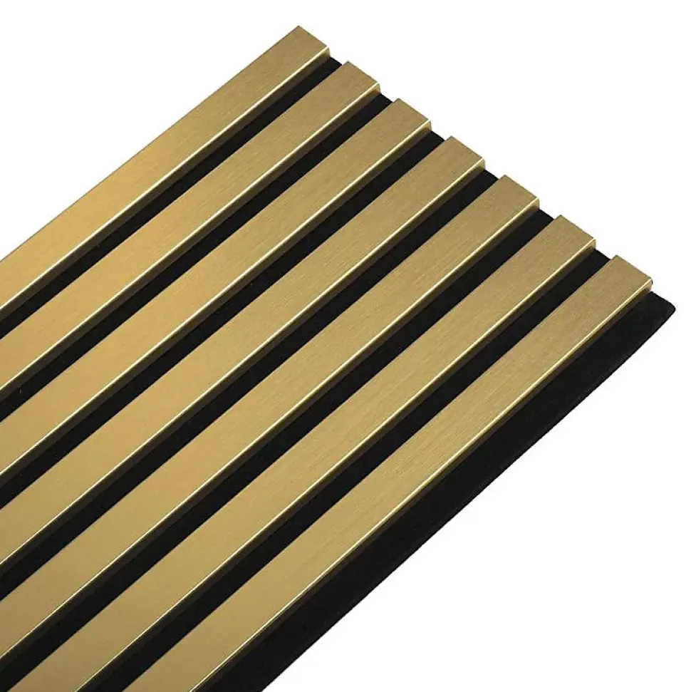 Lot de 2 Panneaux tasseaux bois 250 x 30 x 1,9 cm - gold/feutrine noir - 1,5m²