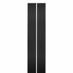 Lot de 2 Panneaux tasseaux bois 250 x 30 x 1,9 cm - Lamelles placage noir fond noir - 1,5m²
