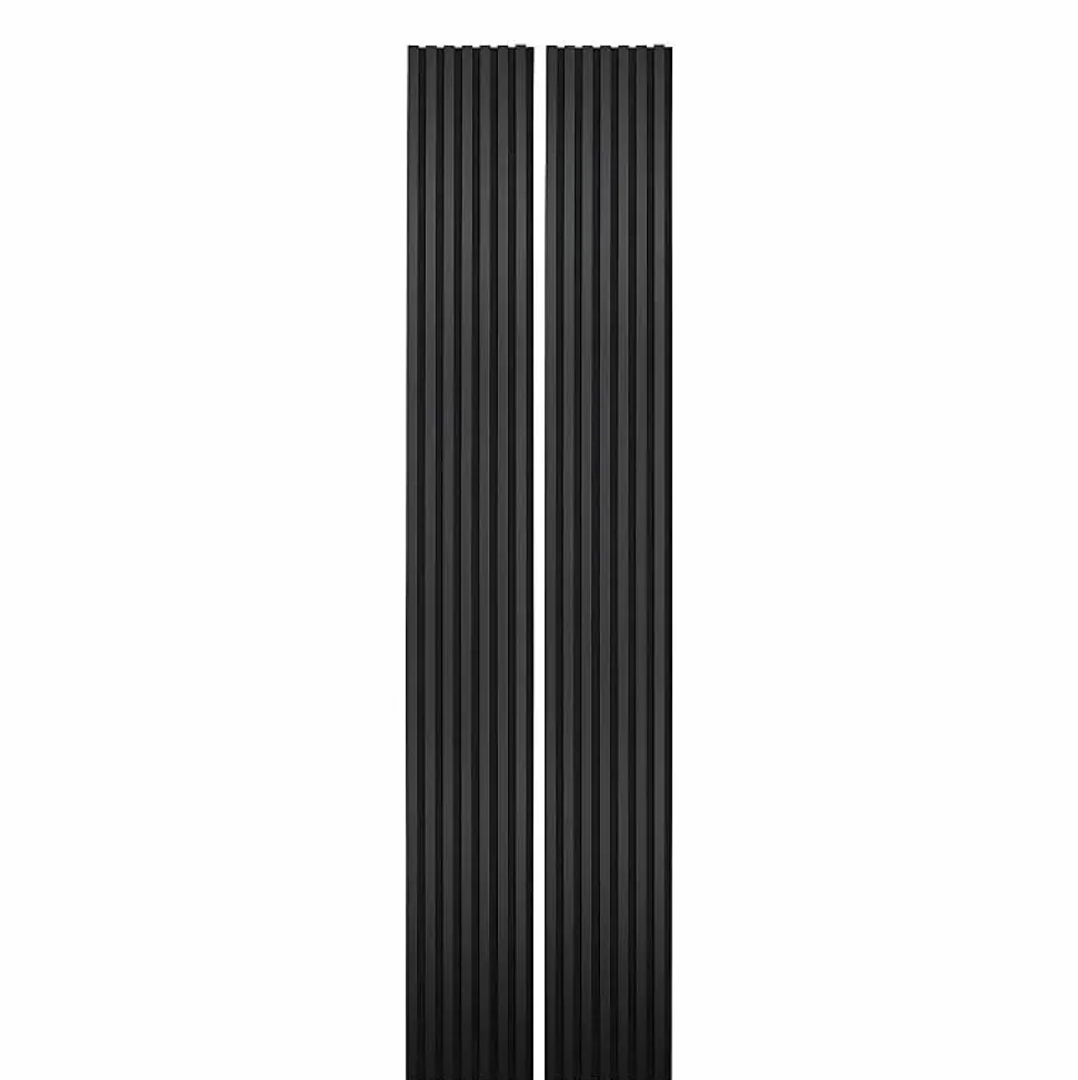 Lot de 2 Panneaux tasseaux bois 250 x 30 x 1,9 cm - Lamelles placage noir fond noir - 1,5m²
