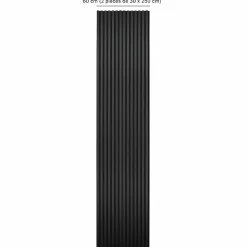 Lot de 2 Panneaux tasseaux bois 250 x 30 x 1,9 cm - Lamelles placage noir fond noir - 1,5m²
