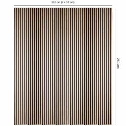 Lot de 7 Panneaux tasseaux bois 250 x 30 x 1,9 cm - décor chêne clair fond noir - 5,25m²