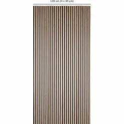 Lot de 4 Panneaux tasseaux bois 250 x 30 x 1,9 cm - décor chêne clair fond noir - 3m²