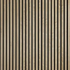Lot de 4 Panneaux tasseaux bois 250 x 30 x 1,9 cm - décor chêne clair fond noir - 3m²