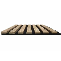 Lot de 4 Panneaux tasseaux bois 250 x 30 x 1,9 cm - décor chêne clair fond noir - 3m²