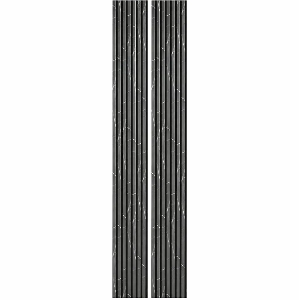 Lot de 2 Panneaux tasseaux bois 250 x 30 x 1,9 cm - décor marbre noir/feutrine noir - 1,5m²