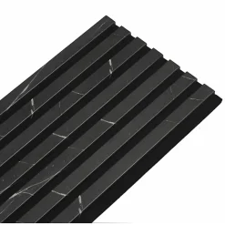 Lot de 2 Panneaux tasseaux bois 250 x 30 x 1,9 cm - décor marbre noir/feutrine noir - 1,5m²