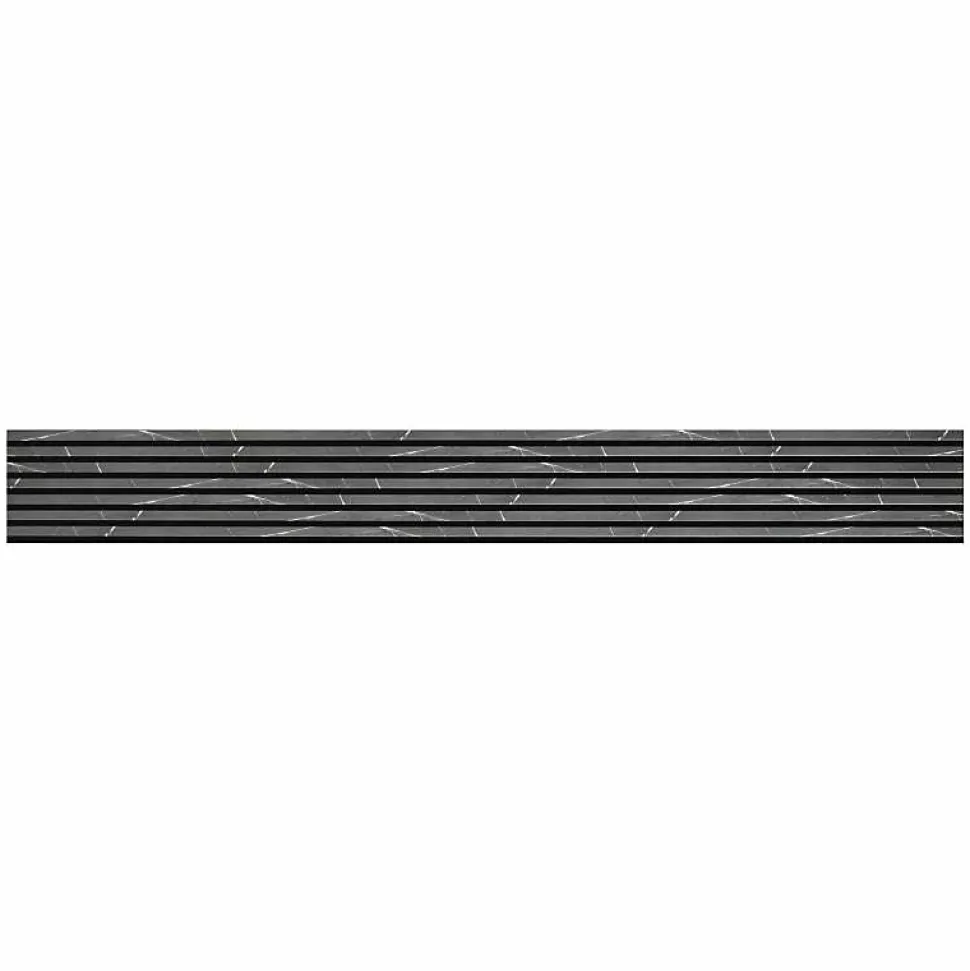 Lot de 2 Panneaux tasseaux bois 250 x 30 x 1,9 cm - décor marbre noir/feutrine noir - 1,5m²