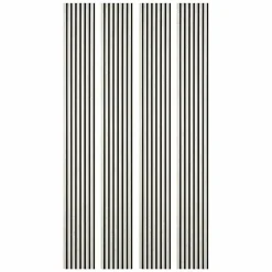 Lot de 4 Panneaux tasseaux bois 250 x 30 x 1,9 cm - décor marbre blanc/feutrine noir - 3m²