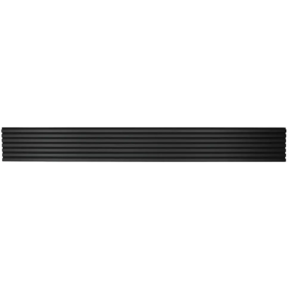 Lot de 4 Panneaux tasseaux bois 250 x 30 x 1,9 cm - Lamelles placage noir fond noir - 3m²