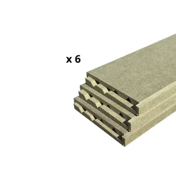 Lot de 6 Surplinthes MDF Hydrofuge, L.2.44 m x H.13.1 cm, Ep.22 mm