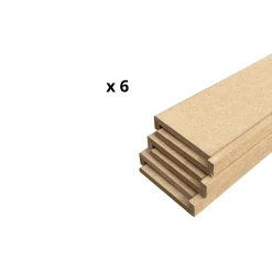 Lot de 6 Surplinthes MDF, L.2.44 m x H.12.8 cm, Ep.22 mm