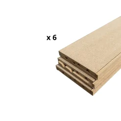 Lot de 6 Surplinthes MDF, L.2.44 m x H.13.1 cm, Ep.22 mm