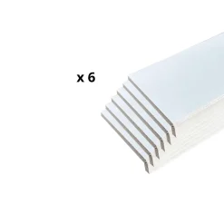Lot de 6 Surplinthes MDF Prépeint Blanc, L.2.44 m x H.9.8 cm, Ep.22 mm