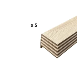 Lot de 5 Surplinthes MDF Plaquées Chêne, L.2.23 m x H.9.2 cm, Ep.20 mm