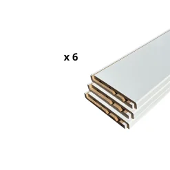 Lot de 6 Surplinthes MDF Revêtues Blanc, L.2.40 m x l.13.1 cm, Ep.22 mm