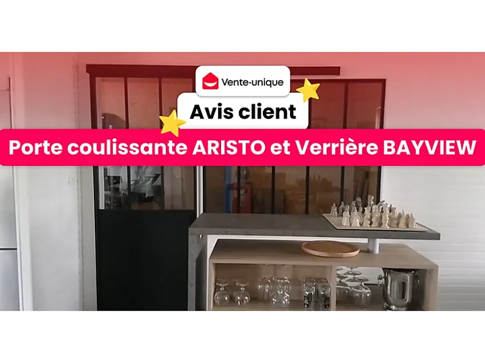 Lot de 2 verrières atelier avec imposte en aluminium thermolaqué - 2 x L120 x H130 + L83 x H40 cm - Noir - BAYVIEW
