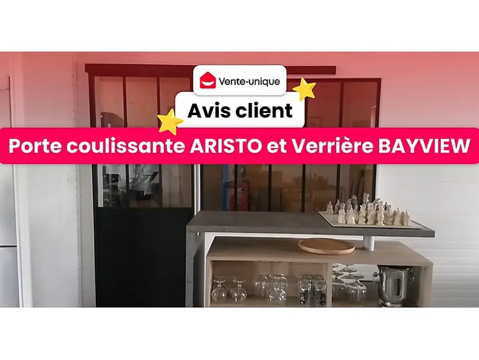 Lot de 2 verrières atelier avec imposte en aluminium thermolaqué - 2 x L150 x H105 + L83 x H40 cm - Noir - BAYVIEW