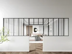 Lot de 2 verrières atelier avec imposte en aluminium thermolaqué - 2 x L150 x H105 + L83 x H40 cm - Noir - BAYVIEW