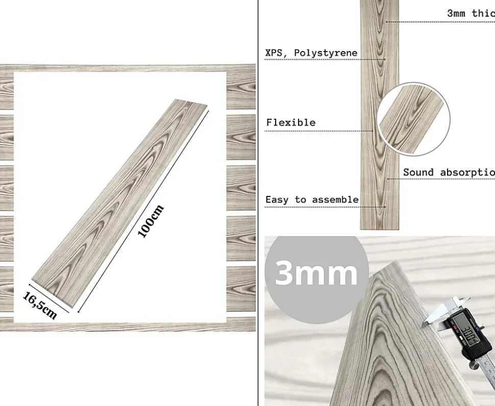 20m² - 120 pièces de panneaux polystyrène, panneaux de plafond, panneaux muraux, décors, imitation pour plafonds - PP-111