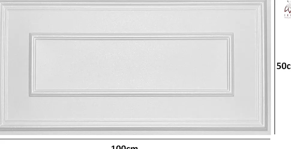 6m2 12 pièces panneaux 3D en polystyrène Styrofoam XPS, panneaux de plafond & muraux 3D, décors, 100x50cm épaisseur 3mm Rahmen Wh