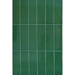 Mini Brick Ikon Lisse Green Série Revêtement Porcelaine Premium 5x15cm