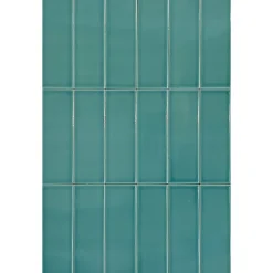 Mini Brick Ikon Lisse Teal Série Revêtement Porcelaine Premium 5x15cm