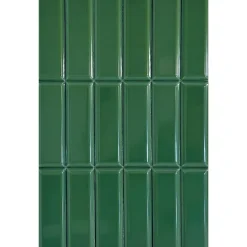 Mini Brick Ikon Pillow Green Série Revêtement Porcelaine Premium 5x15cm