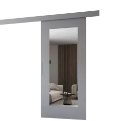MINIO go for it, porte coulissante CLEAN I 76 cm portes de chambre, avec miroir, Gris
