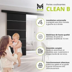 MINIO go for it porte coulissante CLEAN B 106 cm Portes de chambre, Blanc