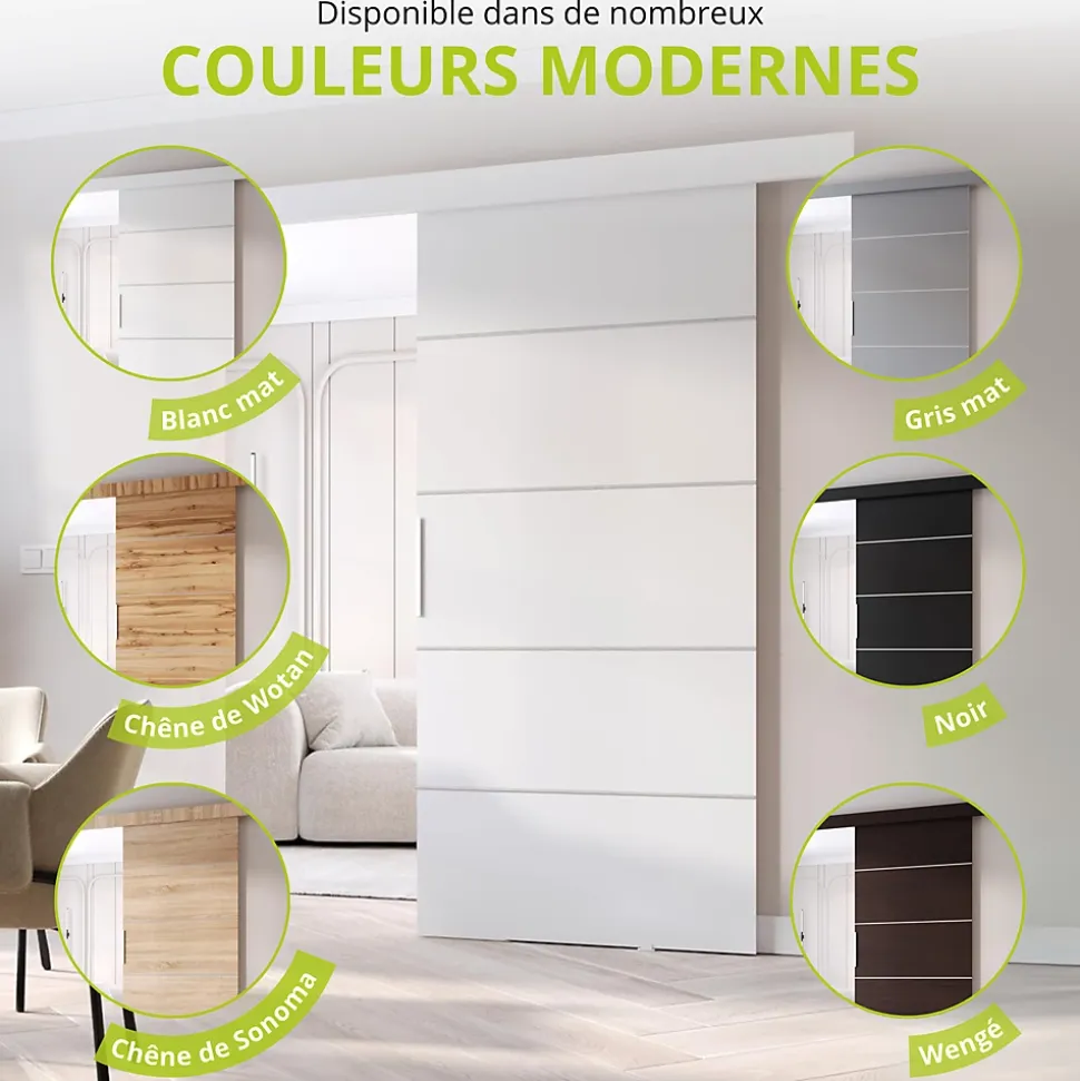 MINIO go for it porte coulissante CLEAN B 106 cm Portes de chambre, Blanc