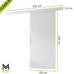 MINIO go for it porte coulissante CLEAN B 106 cm Portes de chambre, Blanc