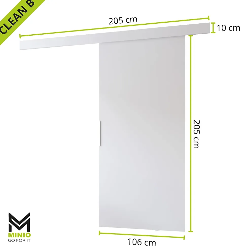 MINIO go for it porte coulissante CLEAN B 106 cm Portes de chambre, Blanc