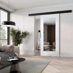MINIO go for it, porte coulissante PRIM, 106 cm, avec miroir, Blanc / Noir