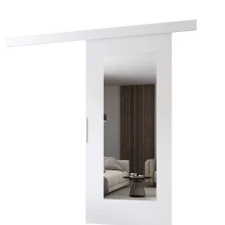 MINIO go for it, porte coulissante CLEAN I 86 cm portes de chambre, avec miroir, Blanc