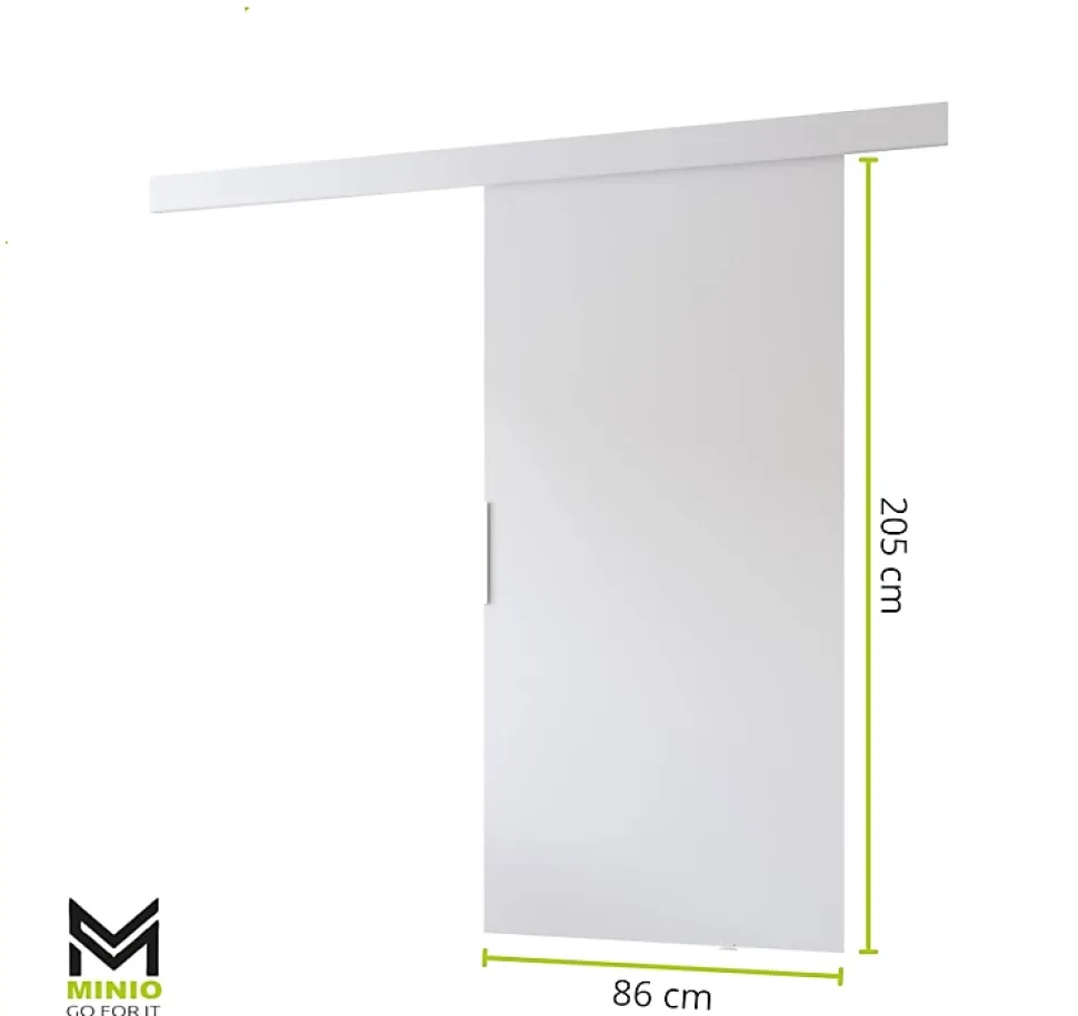 MINIO go for it, porte coulissante PRIM A 86 cm, Poignée noire, Gris / Noir