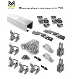 MINIO go for it, porte coulissante PRIM A 106 cm, Poignée noire, Blanc / Noir