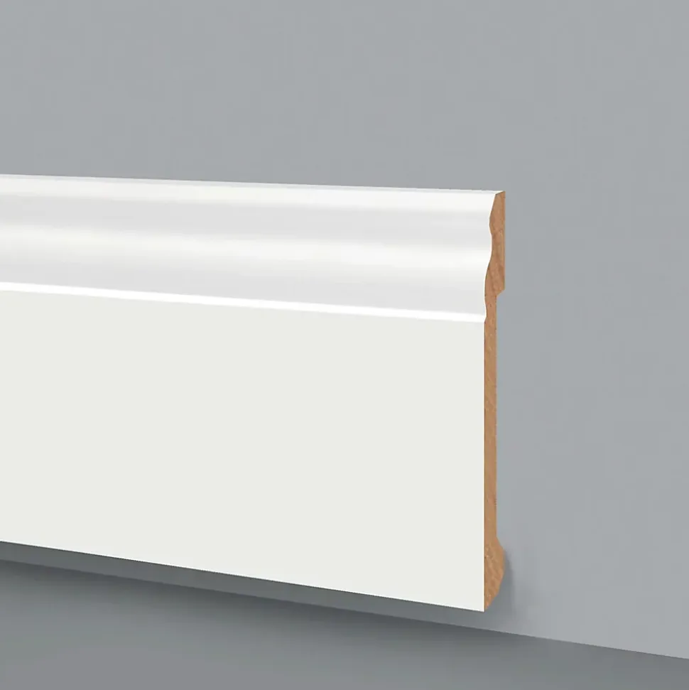 100ml de Plinthe DUCALE GIANT en EqualWood HI-TEC POLYMERS 200x14x2000mm - BLANC