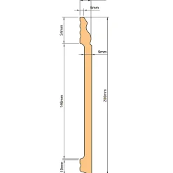 100ml de Plinthe DUCALE GIANT en EqualWood HI-TEC POLYMERS 200x14x2000mm - BLANC