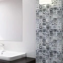 Mosaique d'aluminium brosse 4.8X4.8 cm Decor Patchwork Contemporain - vendu par plaque de 30 X 30 cm -