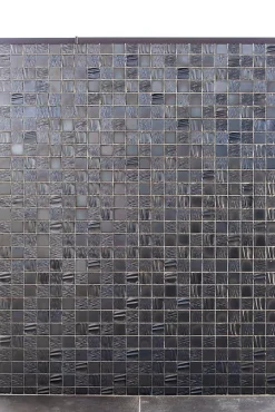 Mosaique de Ceramique 4,7 X 4,7 Cm Noire Relief Vague - vendu par plaque de 30X30 cm -