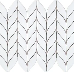 Mosaique de Ceramique Petale Blanche Mat - vendu par plaque de 33.5X27.6 cm -