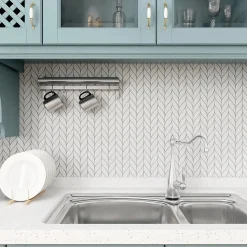 Mosaique de Ceramique Petale Blanche Mat - vendu par plaque de 33.5X27.6 cm -