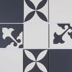 Mosaique de Ceramique 10X10 cm - Decor Type Carreau Ciment - vendu par plaque de 30,7X30,7 cm -