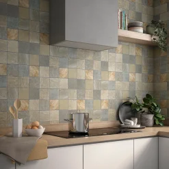 Mosaique de Quartzite Beige / Gris 9.8 X 9.8 - vendu par plaque de 30x30 cm -
