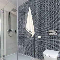 Mosaique de verre 2.3 X 2.3 Cm Ondulee Anthracite - vendu par plaque de 30 X 30 Cm -