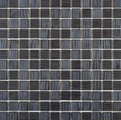 Mosaique de verre 2.3 X 2.3 Cm Ondulee Anthracite - vendu par plaque de 30 X 30 Cm -