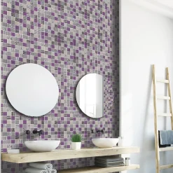 Mosaique de Verre mix Rose 3,1X3,1 cm - vendu par plaque de 30X30 cm -