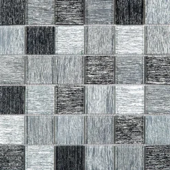 Mosaique de Verre 4.8X4.8 Gris - vendu par plaque de 30X30 cm -